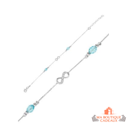 Bracelet Argent Infini et Pierre turquoise