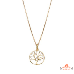 Collier Pendentif Carla Nogueres Arbre de Vie en Oxyde de Zirconium, Garantie 2 ans