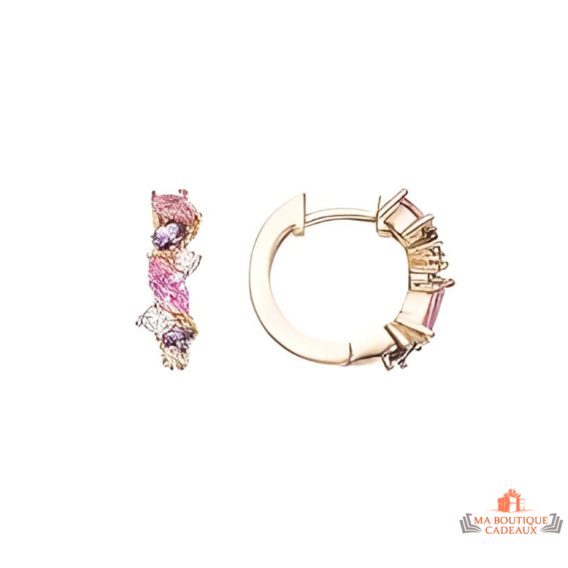 Boucles d'Oreilles en Plaqué OR Multicolores - Carla Nogueres - Garantie 2 ans