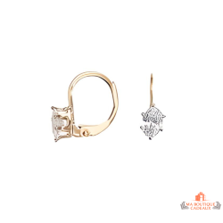 Boucles d'Oreilles Solitaire en Plaqué Or - Carla Nogueres - Garantie 2 ans