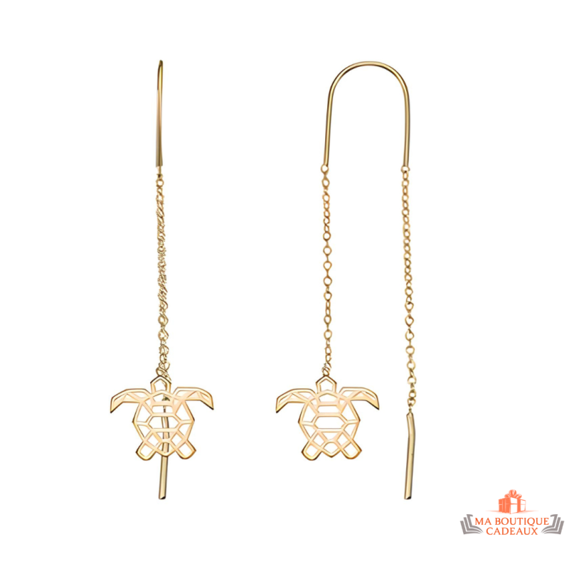 Boucles d'Oreilles Tortue en Plaqué Or - Carla Nogueres - Garantie 2 ans