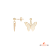 Boucles d'Oreilles Papillon en Plaqué Or
