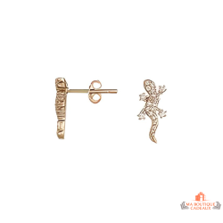 Boucles d'Oreilles Salamandre en Plaqué Or