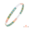 Bracelet extensible femme Carla Nogueres avec cristaux japonais multicolores