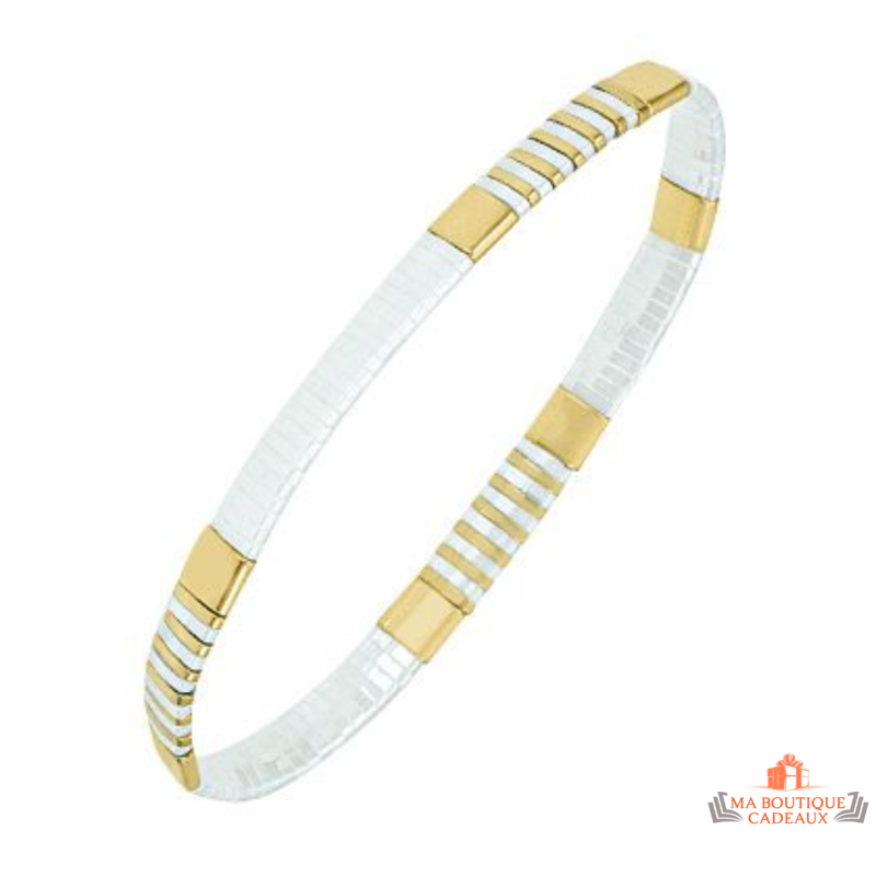 Bracelet extensible femme Carla Nogueres avec cristaux japonais multicolores
