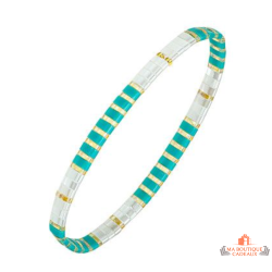 Bracelet extensible femme Carla Nogueres avec cristaux japonais multicolores