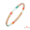 Bracelet extensible femme Carla Nogueres avec cristaux japonais multicolores