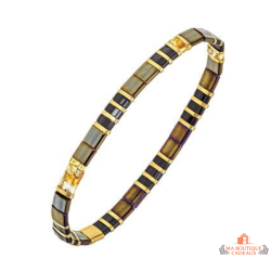 Bracelet extensible femme Carla Nogueres avec cristaux japonais multicolores