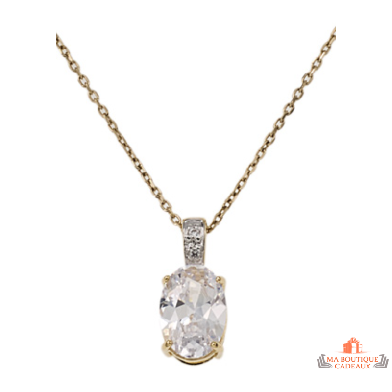 Pendentif en Plaqué Or avec Pierre en Oxyde de Zirconium Carla Nogueres