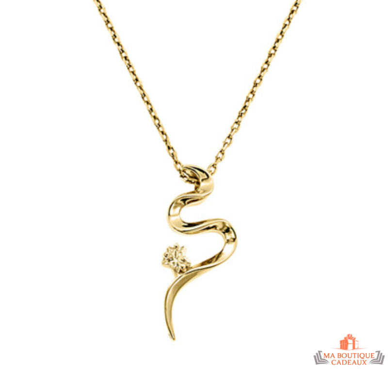 Pendentif en Plaqué Or avec Motif Serpent Carla Nogueres