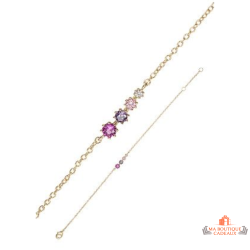 Bracelet en Plaqué Or Carla Nogueres - Éclat Rose en Pierres d'Oxyde de Zirconium - Garantie 2 ans