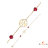 Bracelet en Plaqué Or Carla Nogueres - Arbre de Vie avec Pierres Rouges en Verre - Garantie 2 ans