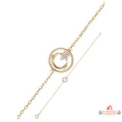 Bracelet en Plaqué Or Carla Nogueres - Motif Lune et Étoile - Garantie 2 ans