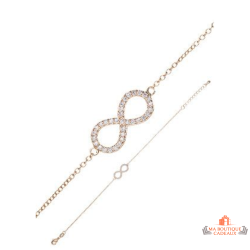 Bracelet en Plaqué Or avec Signe de l'Infini en Oxyde de Zirconium - Carla Nogueres, garantie 2 ans.