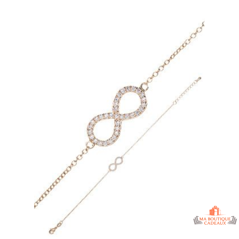 Bracelet en Plaqué Or avec Signe de l'Infini en Oxyde de Zirconium - Carla Nogueres, garantie 2 ans.