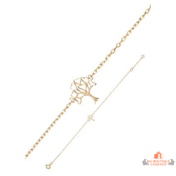 Bracelet en Plaqué Or avec Pendentif Arbre de Vie - Carla Nogueres, garantie 2 ans.