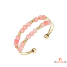 Bracelet Femme en Acier Doré avec Perles Corail - Carla Nogueres, Garantie 2 ans