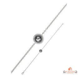 Bracelet Carla Nogueres avec Perle d'Imitation Grise, Garantie 2 ans
