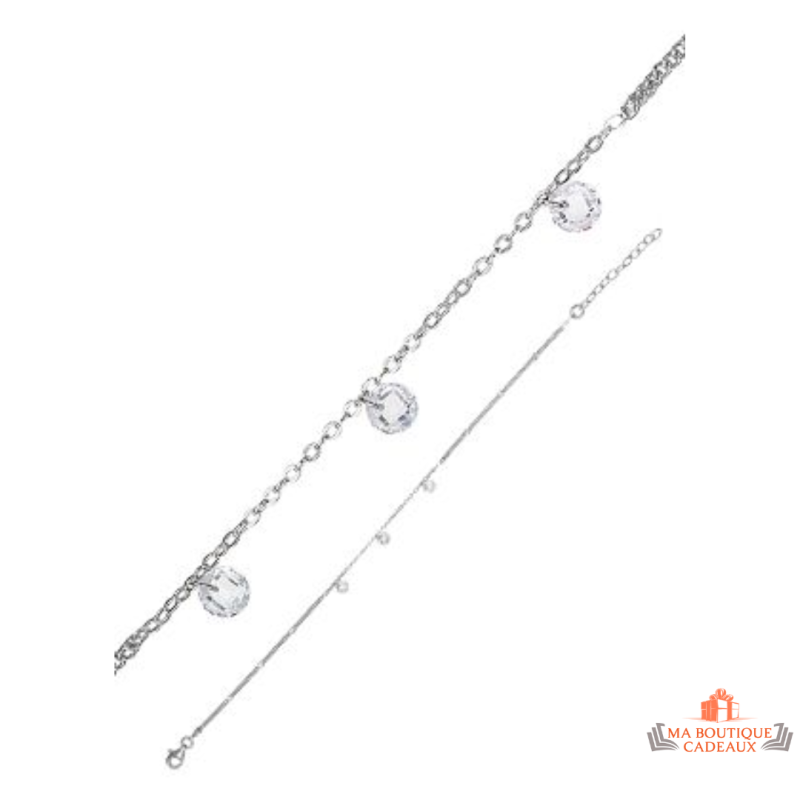 Bracelet Argent 925/1000 Motif Pierres Swarovski - Carla Nogueres Garantie 2 ans