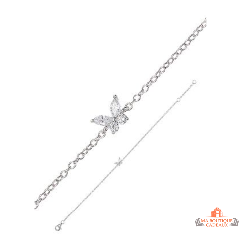 Bracelet Argent 925/1000 Motif Papillon en Oxyde de Zirconium - Carla Nogueres Garantie 2 ans