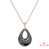 Collier Pendentif Plaqué Or avec Goutte d'Eau en Céramique Noire Carla Nogueres Garantie 2 ans