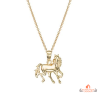 Carla Nogueres Collier Pendentif Plaqué Or - Motif Cheval - Garantie 2 ans