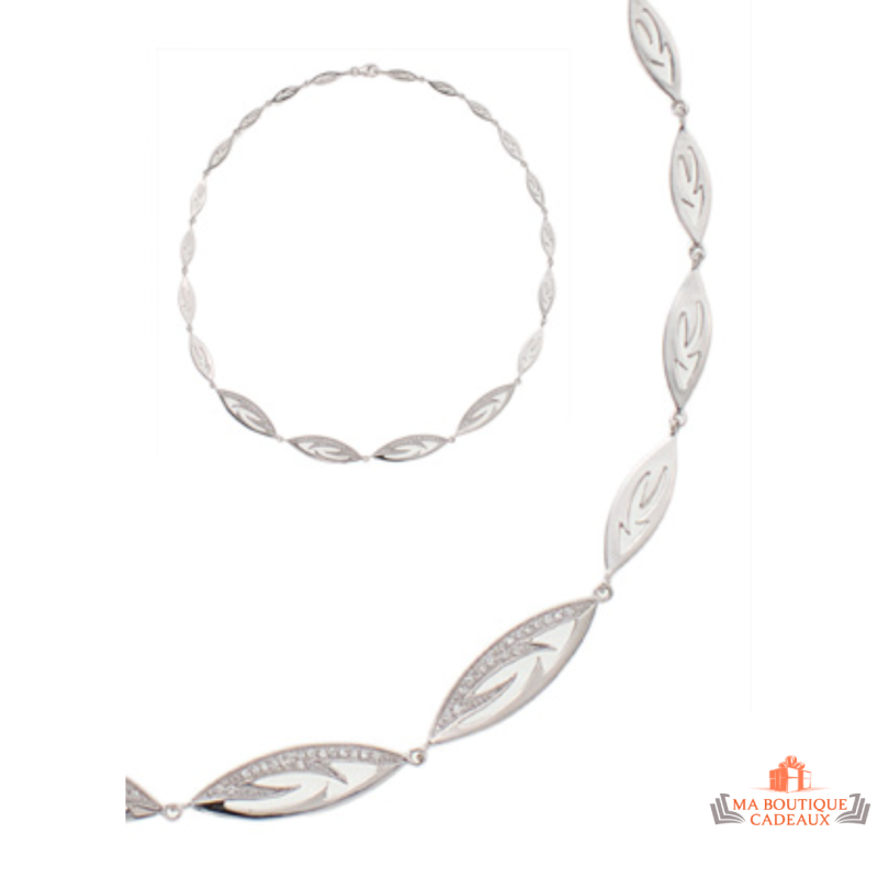 Carla Nogueres Collier Pendentif Collier Rhodié en Argent - Garantie 2 ans