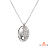 Carla Nogueres Collier Pendentif Forme Ovale en Argent 925/1000 avec Oxyde de Zirconium et Garantie 2 ans