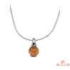 Carla Nogueres Collier Pendentif Argent 925/1000 Pierre Synthétique Marron Garantie 2 ans