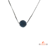 Carla Nogueres Collier Pendentif Argent 925/1000 Boule Oxyde Zirconium Bleu Garantie 2 ans