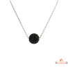 Carla Nogueres Collier Pendentif Argent 925/1000 Boule Oxyde Zirconium Noir Garantie 2 ans