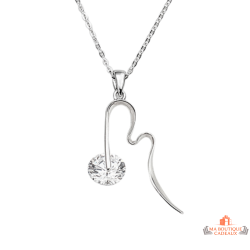 Carla Nogueres Collier Pendentif Argent 925/1000 Serpent Tête en Oxyde de Zirconium Garantie 2 ans