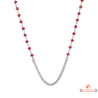 Collier en Argent 925/1000 avec Pierres Rouges en Oxydes de Zirconium - Carla Nogueres - Garantie 2 ans