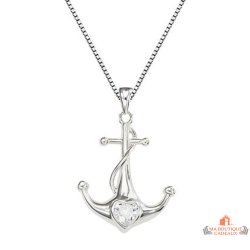 Collier pendentif ancre argent Carla Nogueres - Garantie 2 ans