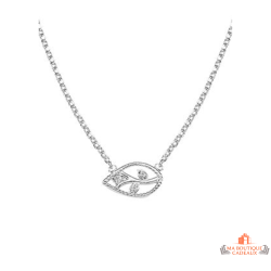 Collier Pendentif Feuille en Argent 925/1000 avec Oxyde de Zirconium - Carla Nogueres, Garantie 2 ans