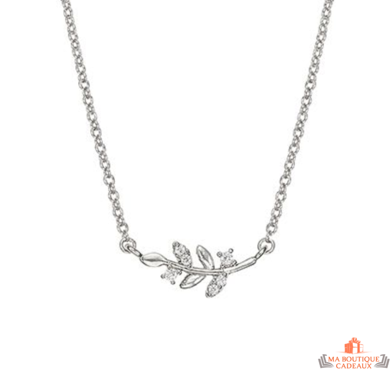 Collier Pendentif Tige de Fleur en Argent 925 - Carla Nogueres, Garantie 2 ans