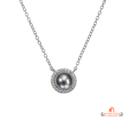 Collier Pendentif Perle Grise en Argent 925 - Carla Nogueres, Garantie 2 ans