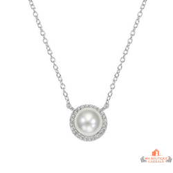 Collier Pendentif Perle Blanche en Argent 925 - Carla Nogueres, Garantie 2 ans