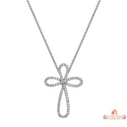 Collier Pendentif Croix en Argent 925/1000 Carla Nogueres Garantie 2 ans