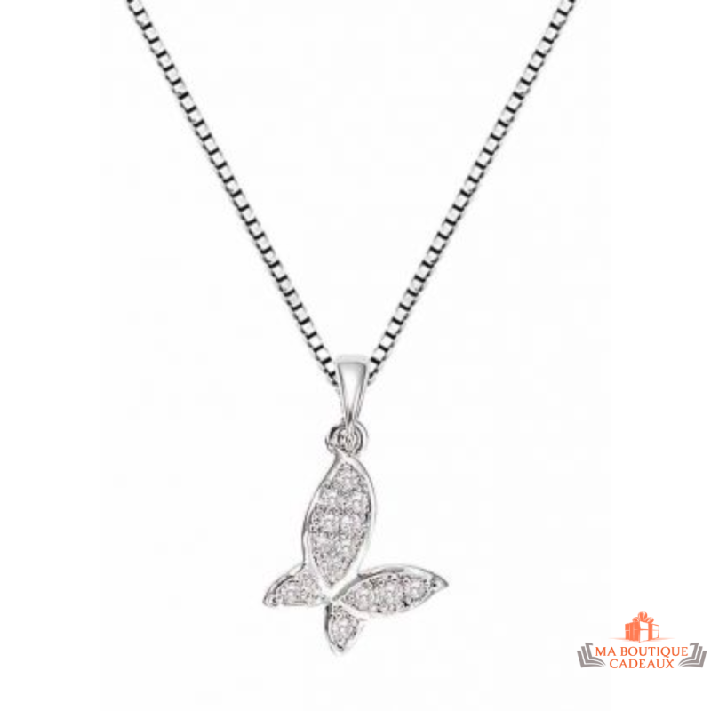 Collier Pendentif Papillon en Argent 925/1000 Carla Nogueres Garantie 2 ans