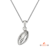 Collier Pendentif Ballon de Rugby en Argent 925/1000 Carla Nogueres Garantie 2 ans