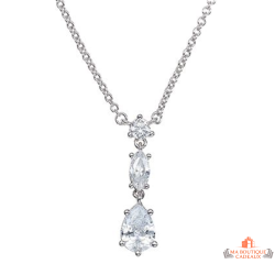 Collier Pendentif Solitaire en Argent 925/1000 Carla Nogueres Garantie 2 ans