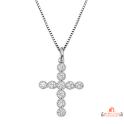 Collier Pendentif Croix en Argent 925/1000 Carla Nogueres Garantie 2 ans