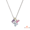Carla Nogueres Collier Pendentif Argent 925/1000 Pierres "Tutti Frutti" en Oxyde de Zirconium Garantie 2 ans