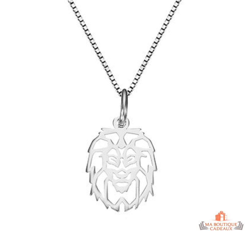 Carla Nogueres Collier Pendentif Argent 925/1000 Tête de Lion Garantie 2 ans