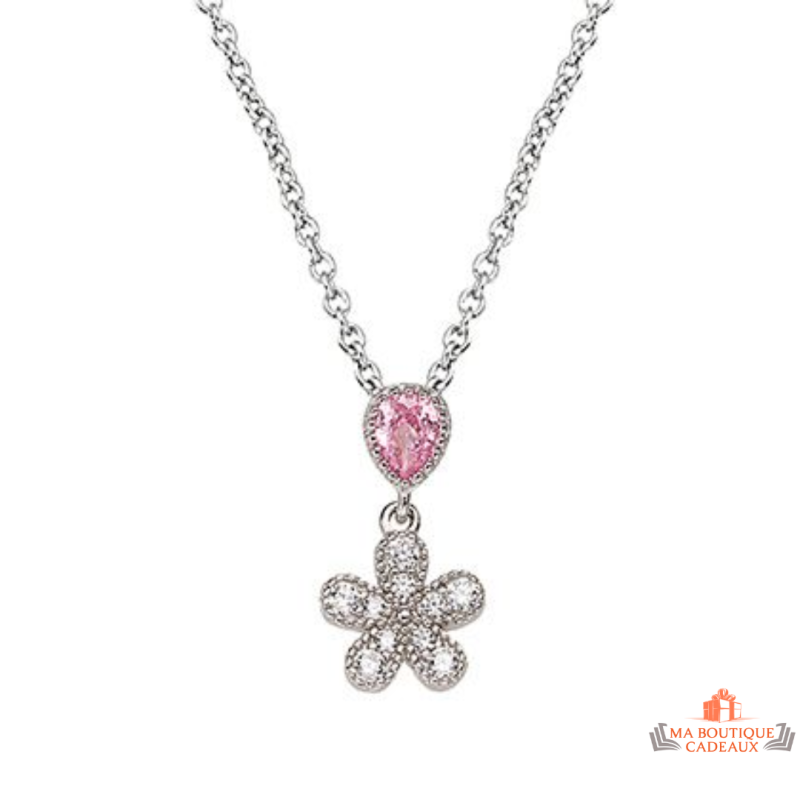 Carla Nogueres Collier Pendentif Argent 925/1000 Étoile Rose pour Enfants Garantie 2 ans