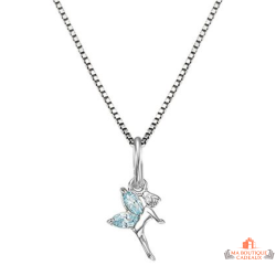 Carla Nogueres Collier Pendentif Argent 925/1000 Fée pour Enfants Garantie 2 ans