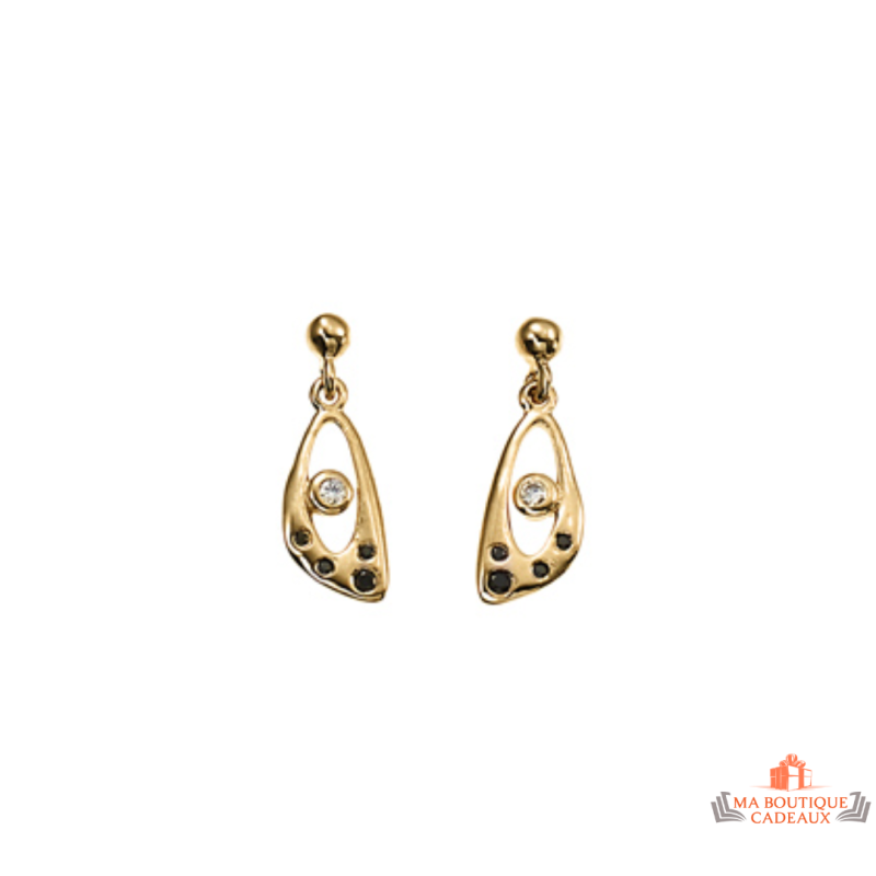 Boucles d'Oreilles Plaqué Or avec Motif Triangle - Carla Nogueres- Garantie 2 ans