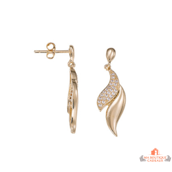 Boucles d'oreilles en plaqué or motif flamme en oxyde de zirconium - Carla Nogueres - Garantie 2 ans