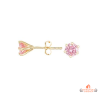 Boucles d'Oreilles en Plaqué Or avec Solitaire Rose en Oxyde de Zirconium Carla Nogueres Garantie 2 ans